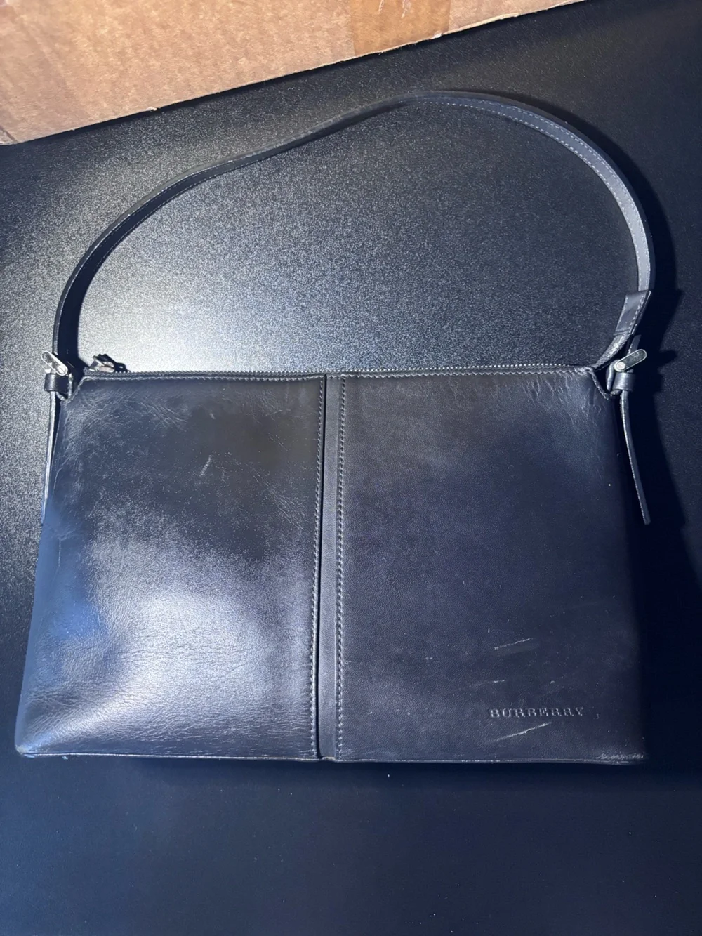 BURBERRY Burberry Bag Shoulder Bag Leather Black Silver Hardware